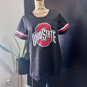 Ultra Game Ohio State Buckeyes Mesh Jersey‎ Black Women Large Gameday Sporty